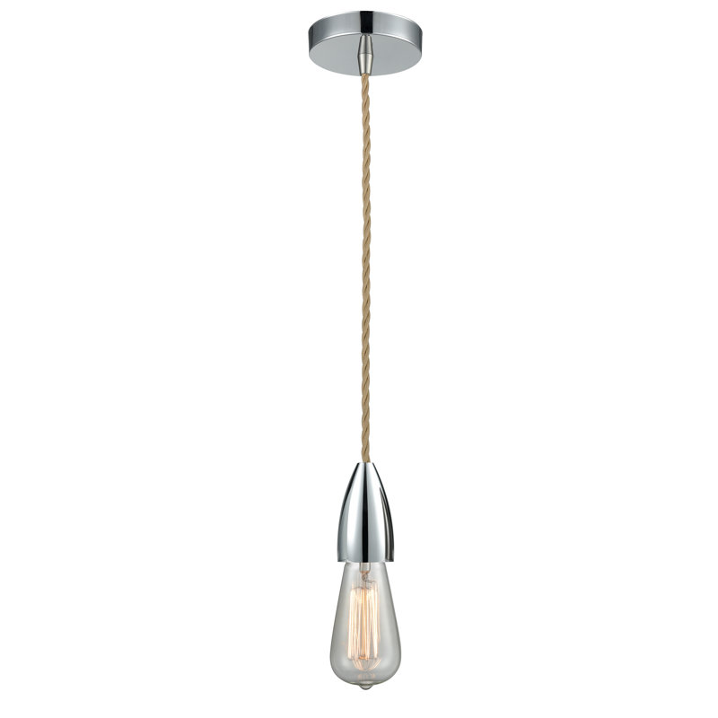 Luminaire suspendu à 1 lumière Cecile, Chrome poli