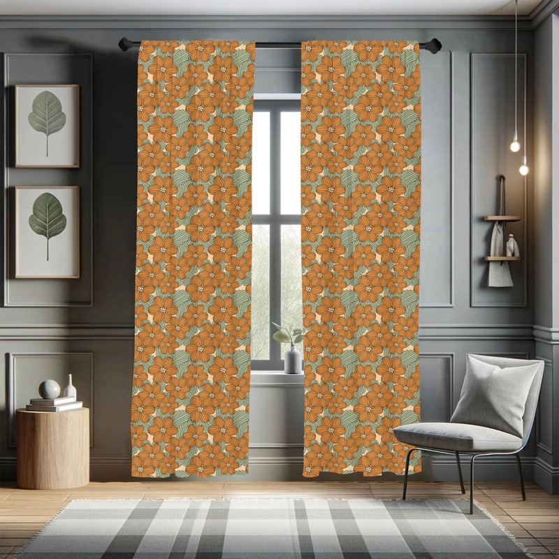 Art Nouveau Doors Semi-Sheer Rod Pocket Sliding Panel, 28" x 95"