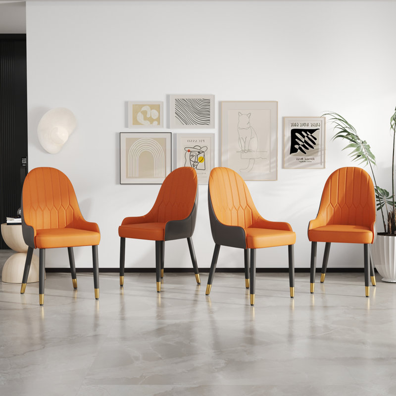 Chaise de salle à manger Maksimas, Orange/brun