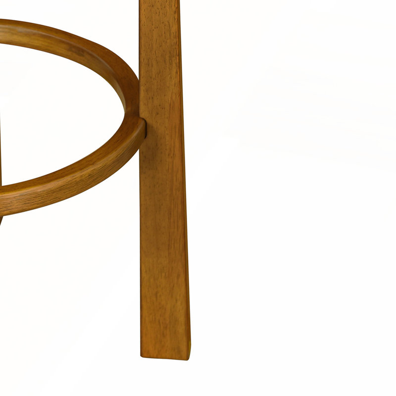 Ensemble de 4 tabourets de bar rembourrés en bois pour espaces modernes, Noyer, 4