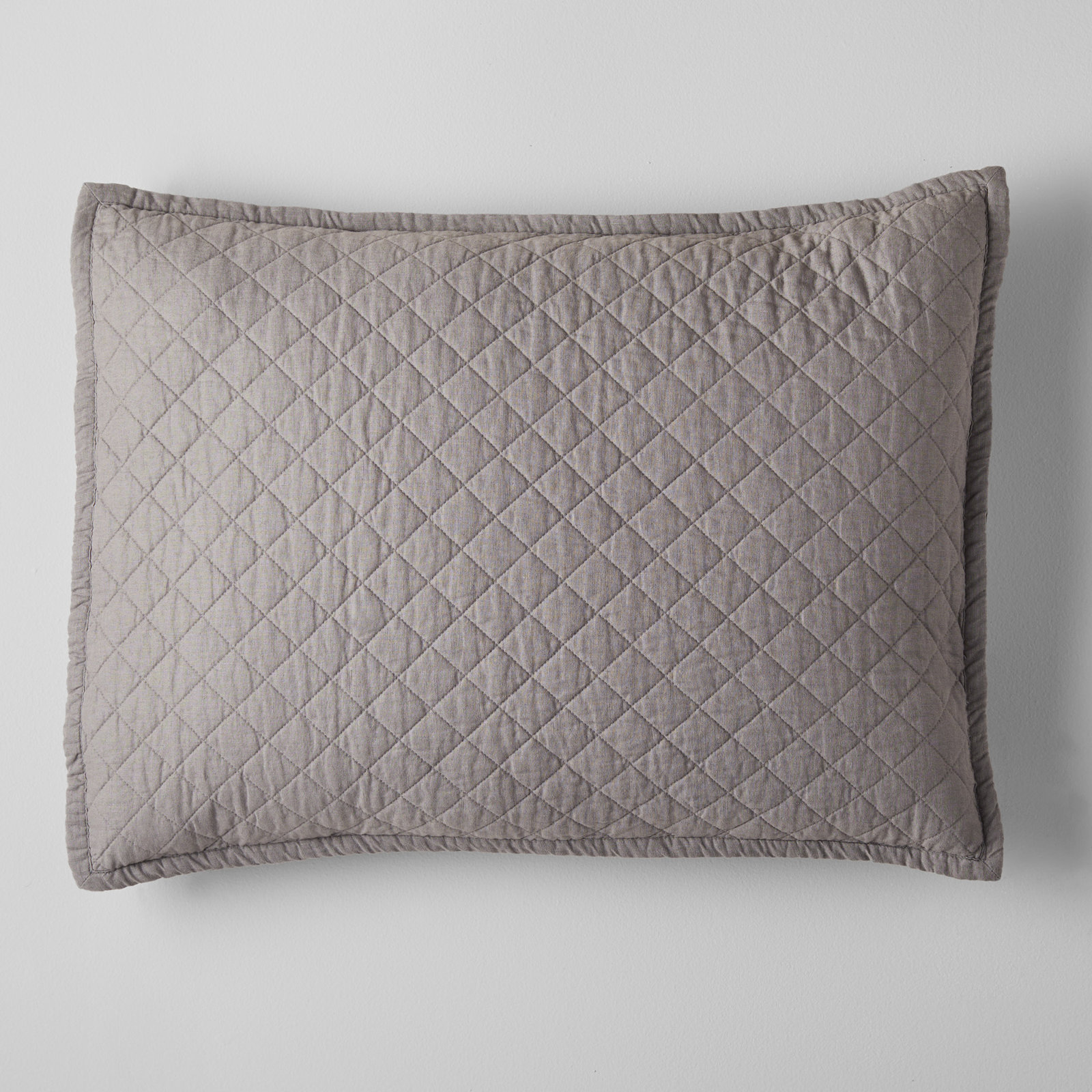 Jeffen Linen Blend Sham Set, King, Charcoal