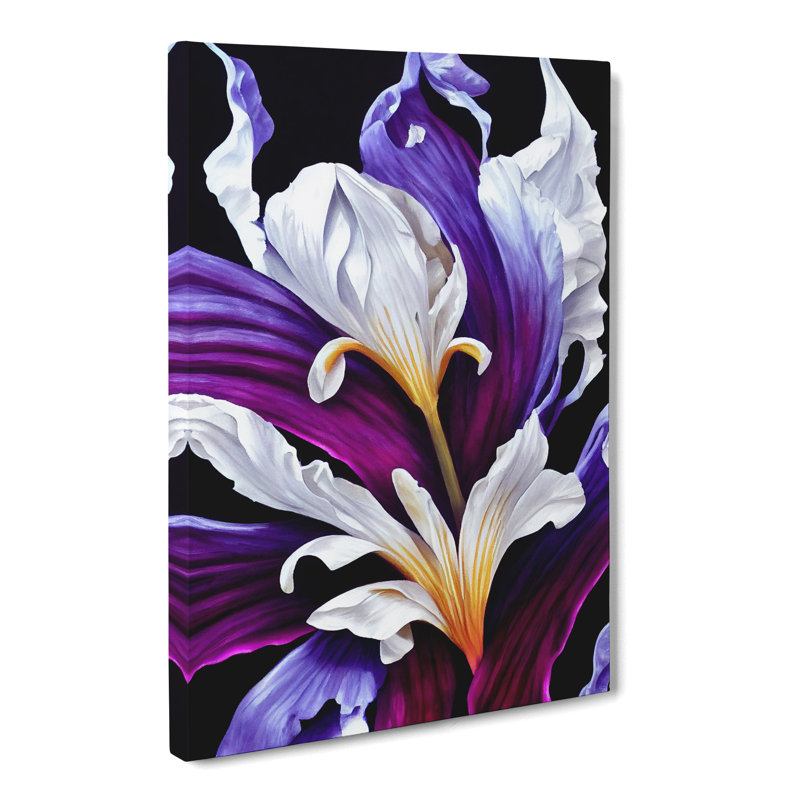 Caldicott Iris Flower - Wrapped Canvas, 76cm H x 50cm W x 3cm D