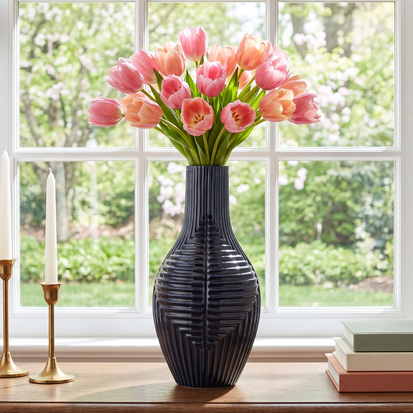 Amrita Ceramic Table Vase, Tribal Blue