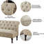 Banquette rembourrée capitonnée en polyester de qualité supérieure avec accoudoir facile à assembler pour le salon, beige-597830563
