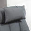 Fauteuil de bureau pivotant en tissu à haut dossier avec repose-pieds rétractable à hauteur réglable, appui-tête et accoudoir rembourré