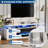 70" Fireplace TV Stand with 36" Electric Fireplace, 12 Colors LED Lights, 750W/1500W for Max 80" TV