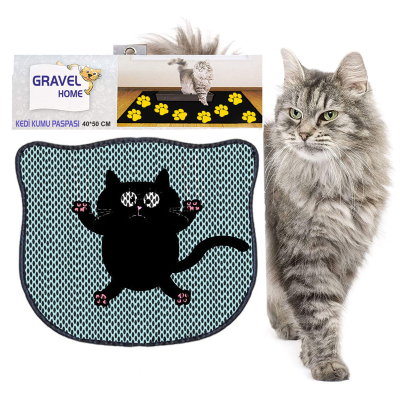 Durable Cat Litter Mat, 15.7 x 19.7 inches | 50% PVC / 50% Polyester, Machine Washable & Vacuum Friendly | Perfect for Easy Cleanup, Non-Slip Design to Keep Your Home Clean & Fresh, Ideal for Pet Owners