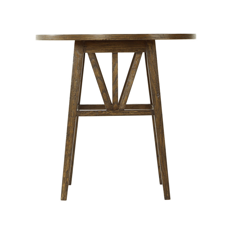 Dusk Oak Round Geometric Pattern Side Table