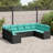 vidaXL Garden Sofa Set 9 pcs Black Poly Rattan-434962365