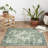 Washable Oriental  Area Rugs Non slip Green Rugs-1630908607