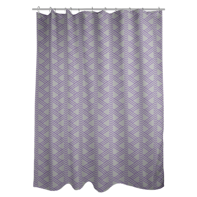 Rideau de douche simple Classic Zig Zag, Gris / Mauve