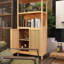 Armoire de rangement en bambou, armoire de salle de bain séparée avec 2 portes, organisateur d'armoire de plancher pour le salon, la cuisine-65428120