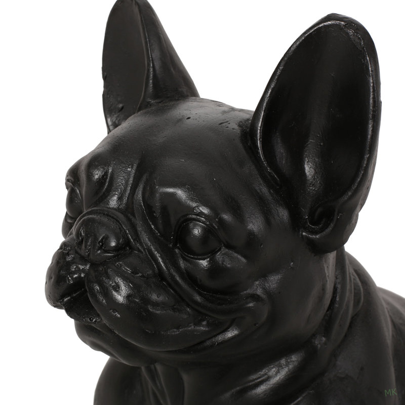 Statue de jardin d'extérieur pour chien, noir mat, sans assemblage requis