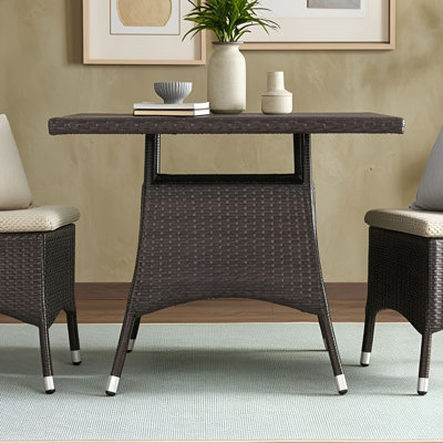 Wicker Dining Table with Desktop