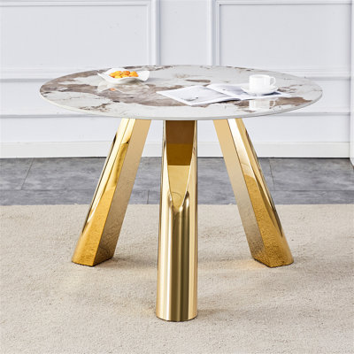 42 Inch Luxury Sintered Stone Table, Stain And Heat Resistant, 350Lb Capacity, Perfect For Modern Spaces