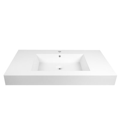 Eisen Home Freya 18.5'' White Plastic Rectangular Bathroom Sink with Overflow