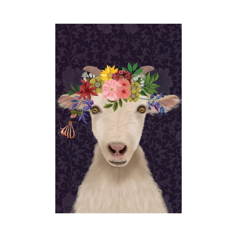 Goat Bohemian 1 by Fab Funky - Wrapped Canvas Gallery-Wrapped Canvas Giclée, 66.04 cm H x 45.72 cm W x 1.91 cm D