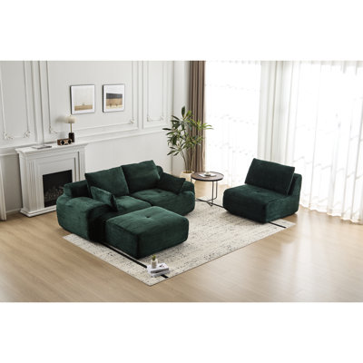 Animal de compagnie - Canapé modulaire en mousse à mémoire de forme en velours côtelé, personnalisable, sans assemblage, pour divers espaces Conception ergonomique à 3 sièges, combinaison personnalisable, haute densité, différentes zones