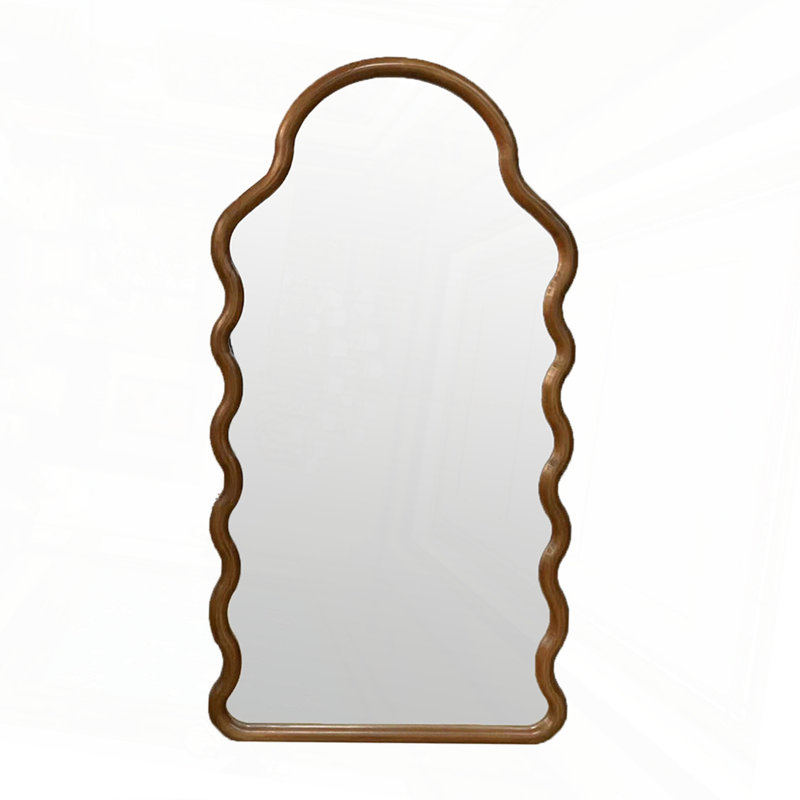 Miroir arqué en bois avec cadre unique