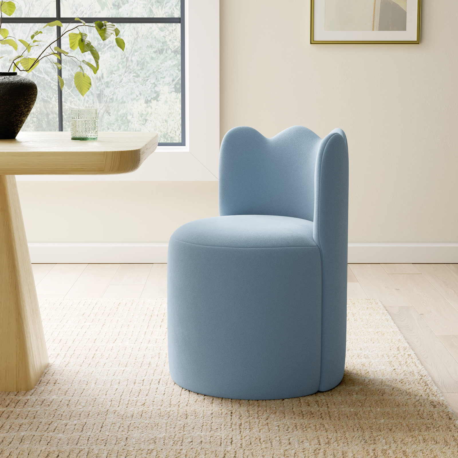 Dahlia Dining Chair, Velvet Ocean