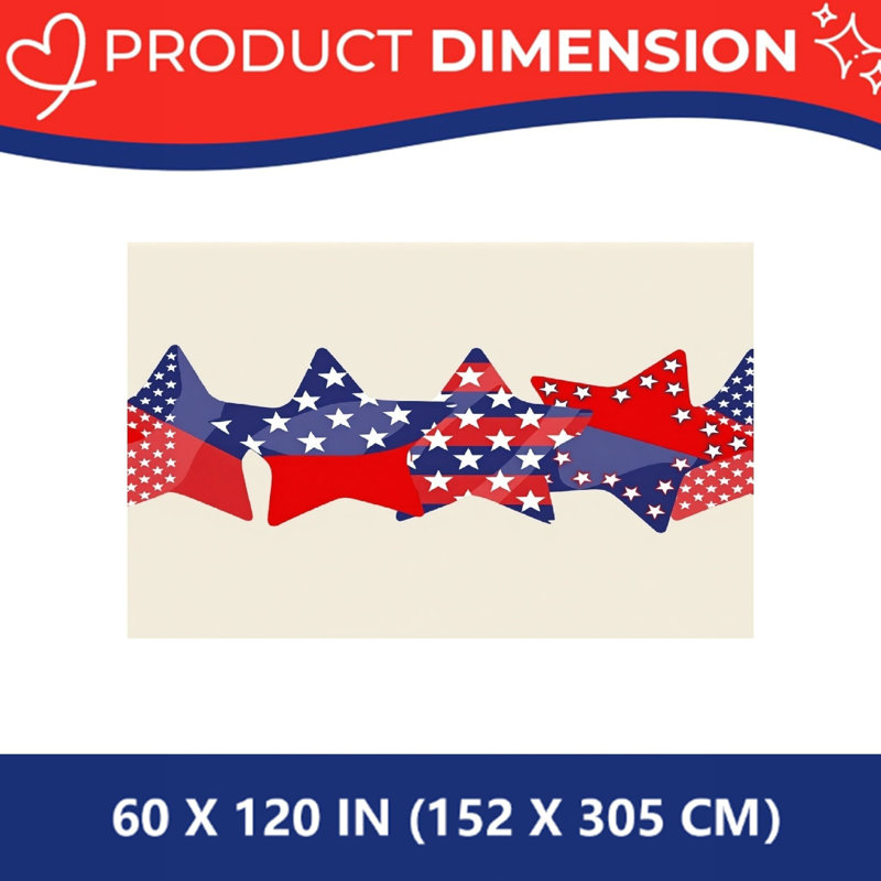 Housse pour table rectangulaire avec bords festonnés 60 po x 120 po Drapeau des États-Unis