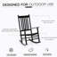 Chaise berçante d'extérieur, chaise berçante de patio en bois avec accoudoirs lisses-376307462