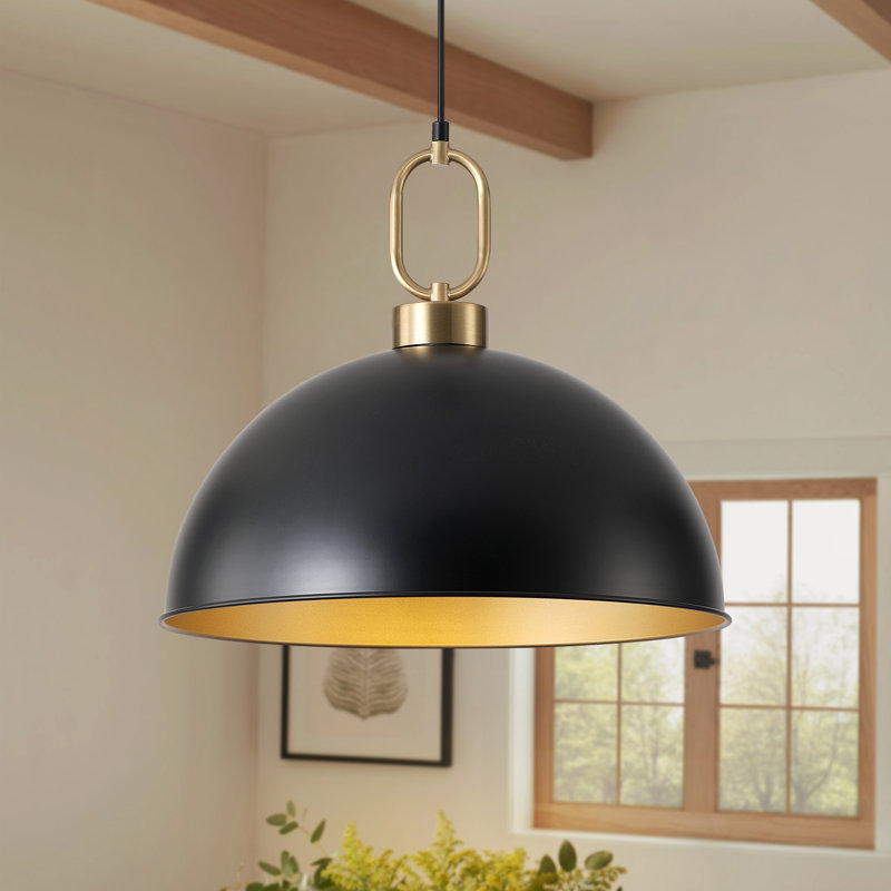 Luminaire suspendu pour îlot de cuisine 1 lumière Worthing, H 15,94 po x l 18,11 po x P 18,11 po