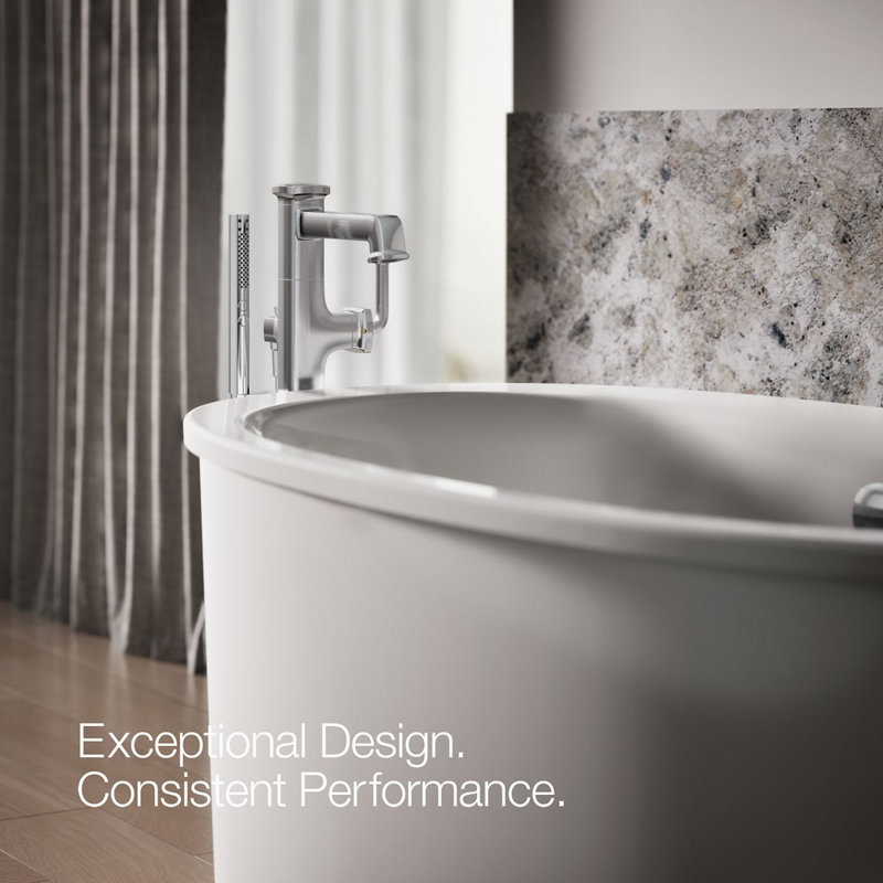 Riff Floor-Mount Bath Filler Trim, Polished Chrome