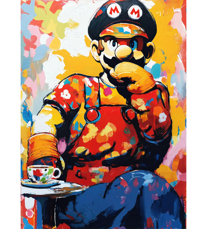 Mario  Giclee on Gallery Wrapped Canvas, 18" H x 15" W