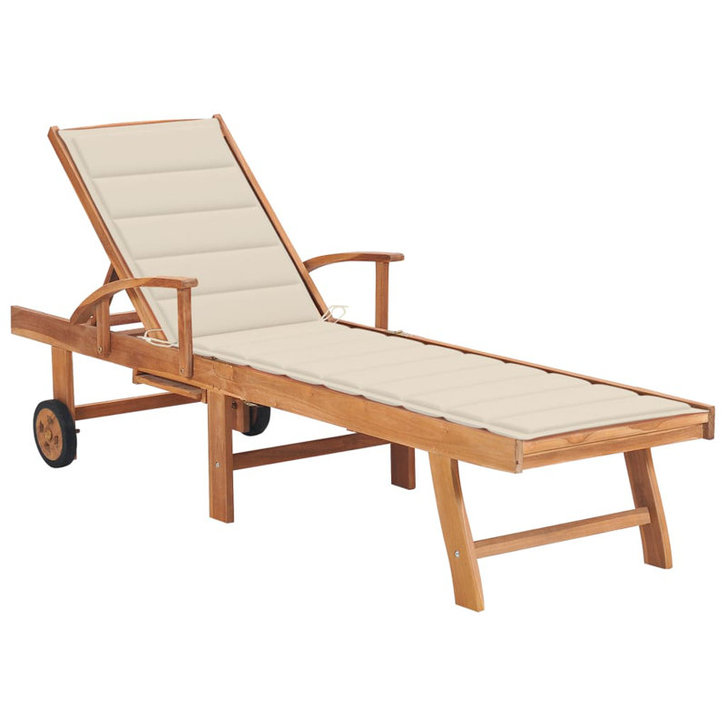 Teak Patio Dining Armchair with Cushion, Gray
