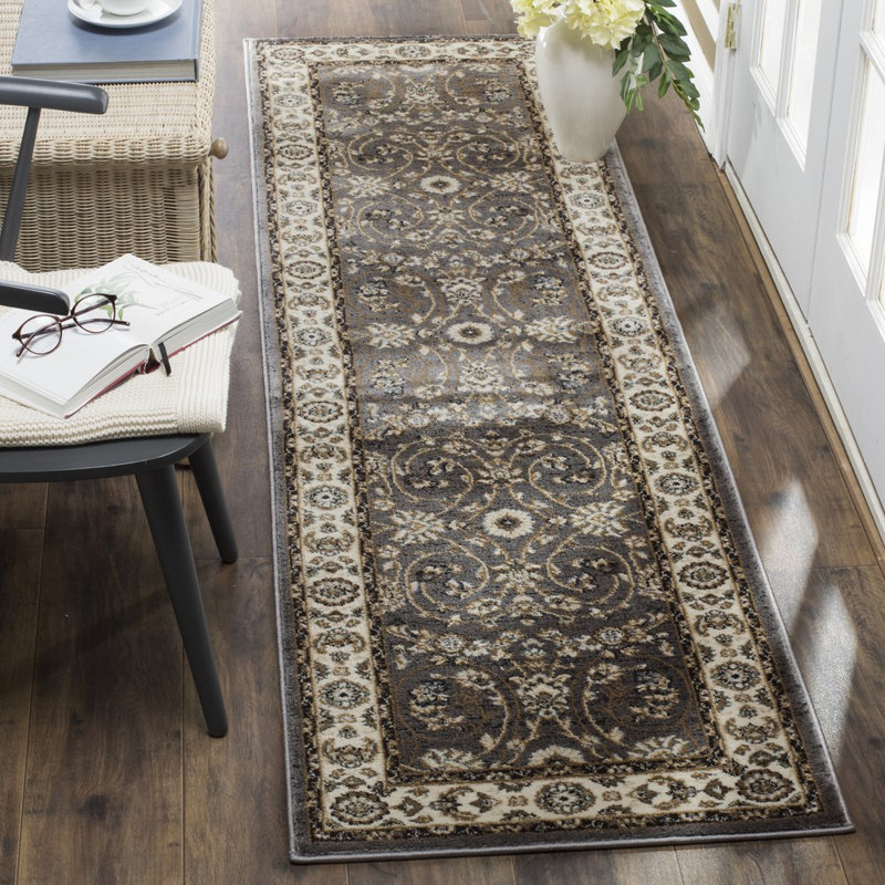 Klose Performance Oriental Rug, Runner 2'3" x 12', Gray/Beige