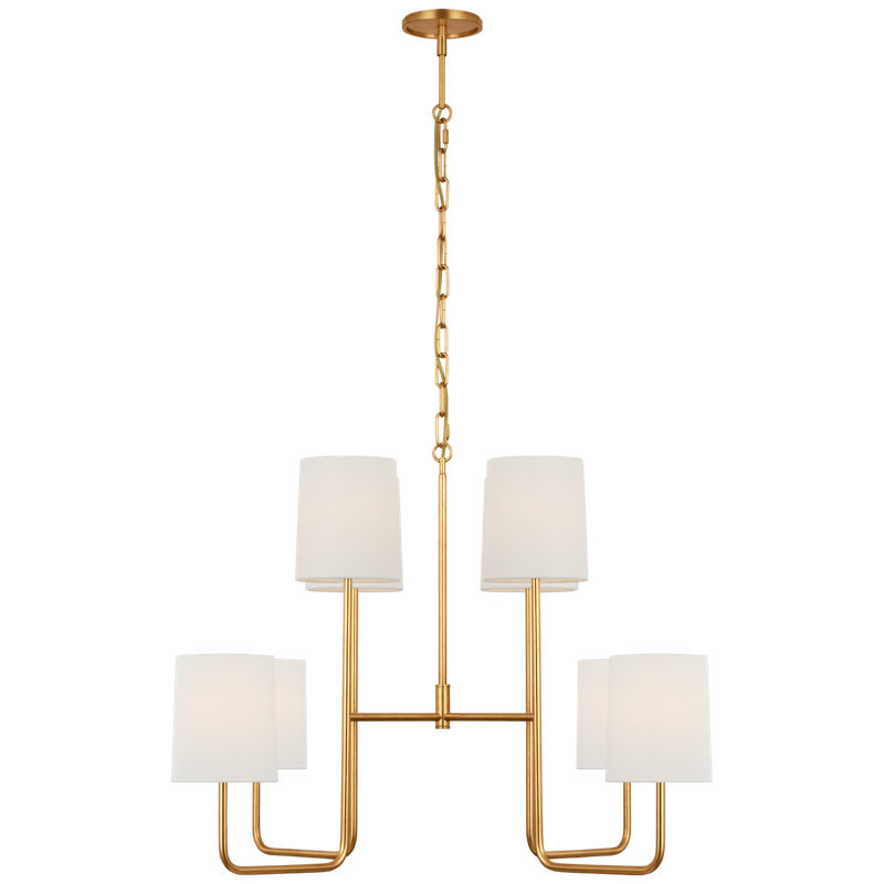 Go Lightly 8 - Light Chandelier, White, Gild