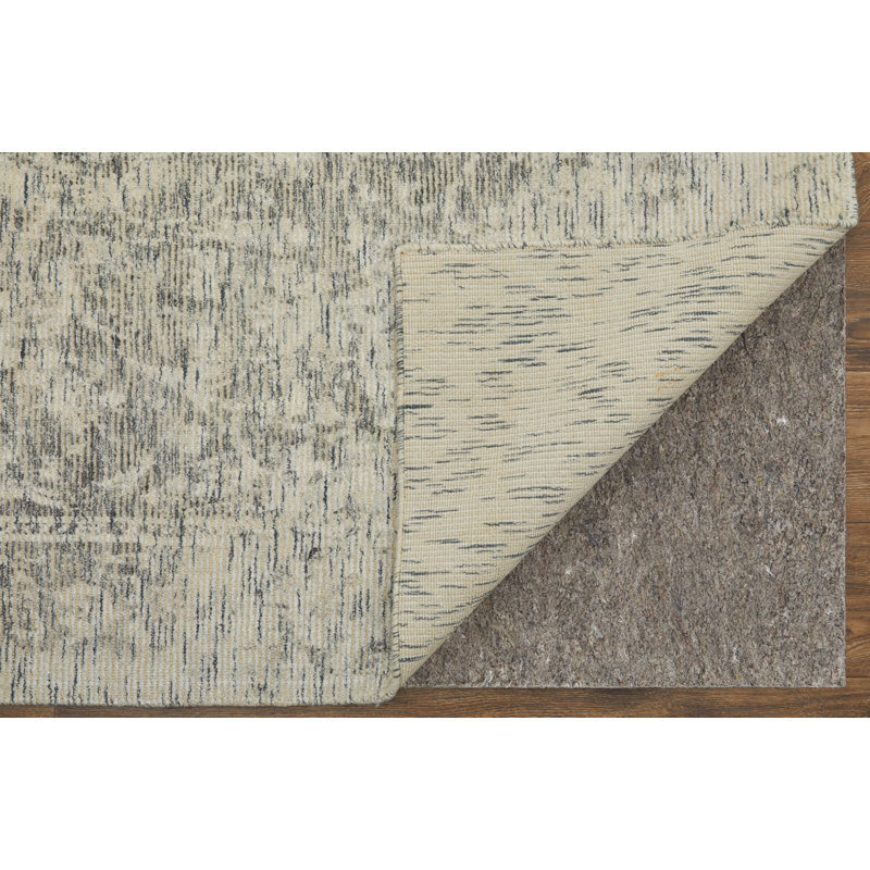 Tapis oriental gris touffeté à la main Linke, Rectangle 5 pi x 8 pi