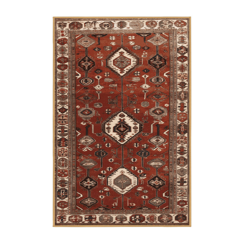 Tapis brun turc lavable à la machine, Tapis de couloir 2 pi x 4 pi