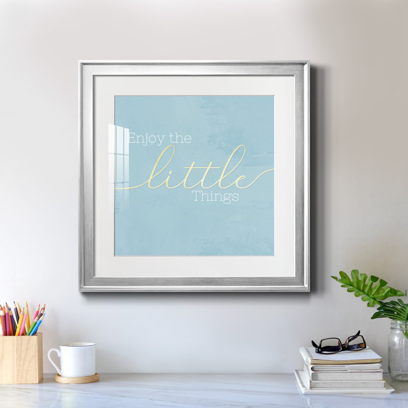 Enjoy the Little Things - Reproduction d'art textuel sur papier encadré, H 22,5 po x l 22,5 po x P 1,5 po