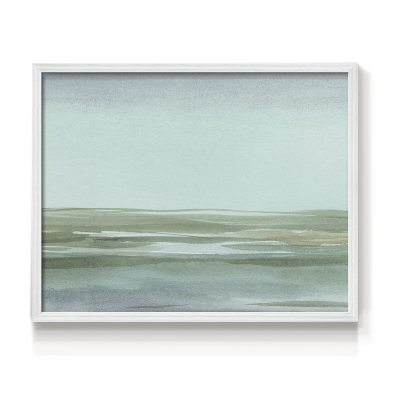 Aqua Reflections II -Framed Print - Restickable, H 22 po x l 28 po, Blanc