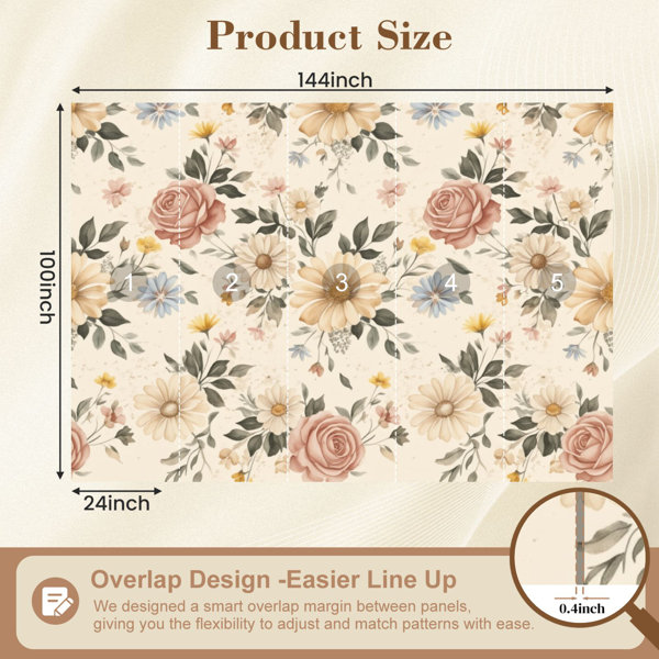 Red Barrel Studio Modern Peel and Stick Wallpaper Vintage Floral Roses ...