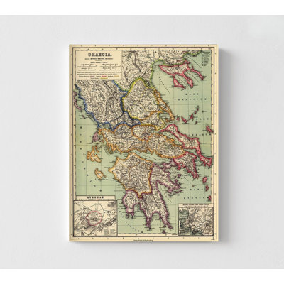 Grèce - Kiepert 1903, campagne européenne rustique, reproduction d'affiche, carte antique de la Grèce, décor de maison de plage grecque, grande carte de salon