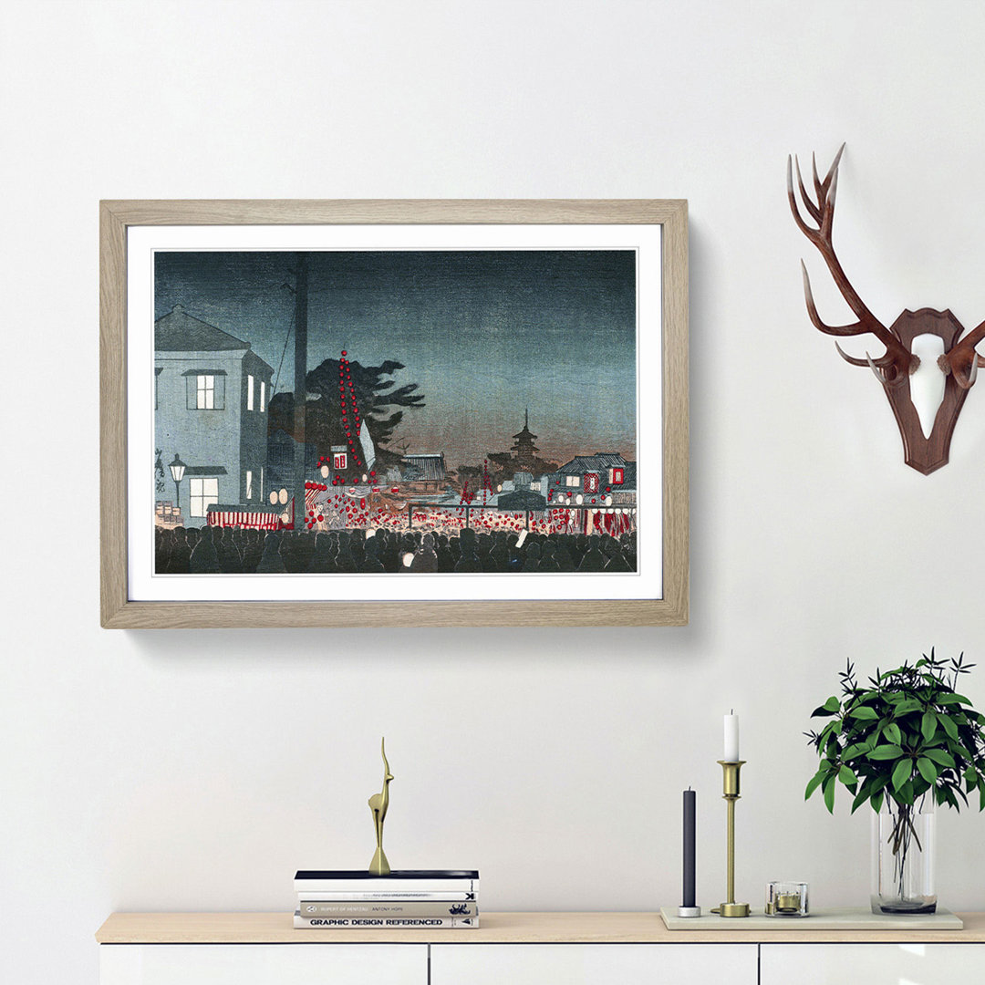 Night Festival by Kobayashi Kiyochika - Framed Print