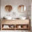 Wooden Farmhouse Round Wall Mirror-398924676