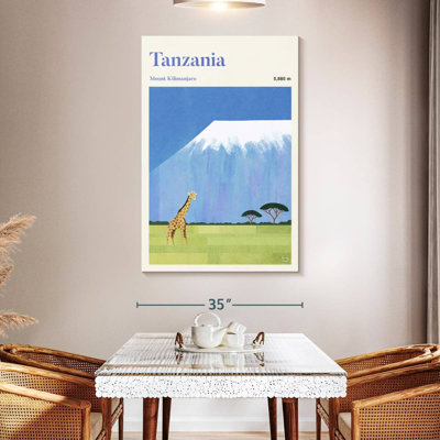 Affiche de voyage rétro Nicci Tanzanie Kilimanjaro