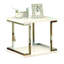 Table de bout de style contemporain avec tablette inférieure, table d'appoint avec cadre chromé laqué ultrabrillant