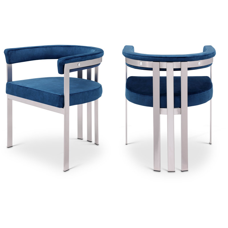 Fauteuil en velours Marcello Kenlea, Velours marine