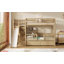 Lit superposé en bois Laine avec escalier de rangement, glissade et 2 tiroirs
