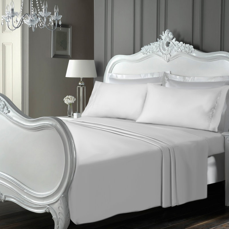 Ensemble de draps en microfibre de luxe égyptien, Simple, Blanc pur