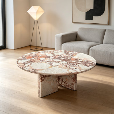 Marble Coffee Table, Living Room Table,Natural Stone, 35.4 H9.8 Inch/90 H25 Cm, Genuine Marble, Real Marble