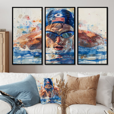 «Natation concurrence aux Jeux olympiques II», ensemble de reproductions d'art mural
