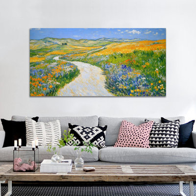 Décoration murale sur toile GUTTATY Spring, peinture de paysage de fleurs de printemps, impressions d'œuvres d'art de la nature, grande affiche florale pour bureau de chambre à coucher, 24 po x 48 po