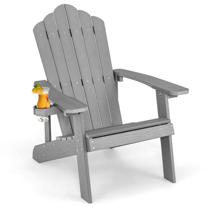 Braziel Foldable Outdoor Adirondack Chair, Grey