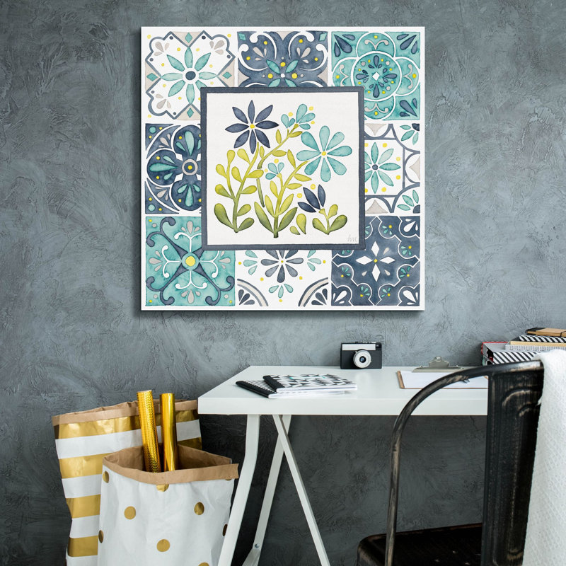 'Garden Getaway Patchwork 2'  by Laura Marshall Canvas Wall Art, 26" H x 26" W x 1.5" D